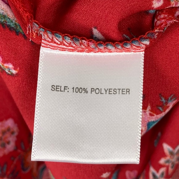 nwot ROSE OLIVE Blouse 1X Floral Pleated V-Neck Puff-Balloon-3/4-Long-Sl 5Button - Picture 12 of 12